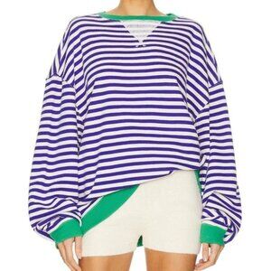 Free People We The Free Classic Striped Oversized Crewneck Size XSMALL $98 NWT
